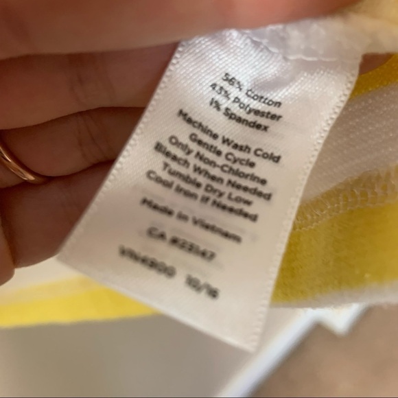 [Talbots] Petite Yellow & White Stripe Nautical Tie Detail Top - Picture 5 of 7